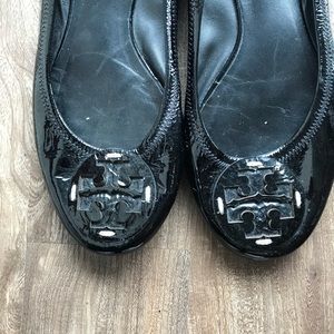 Tory Burch Shoes - Tory Burch Minnie Flat Black Patent Leather Tory Burch Shoes - Tory Burch Minnie Flat Black Patent Leather